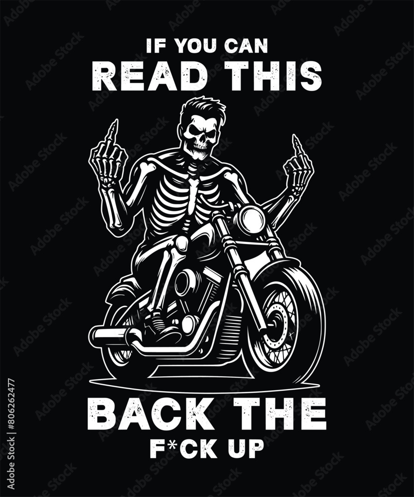 Naklejka premium vintage motorcycle t-shirt design vector illustration