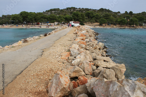 breakwater near Murter, island Murter, Croatia