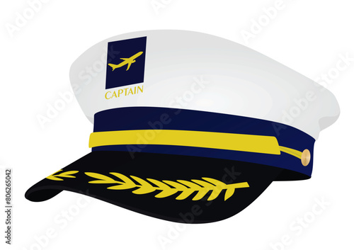 Pilot's airplane hat. vector illustration 