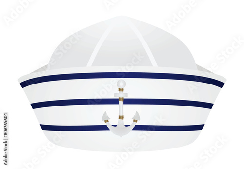 White sailor hat. vector illustration