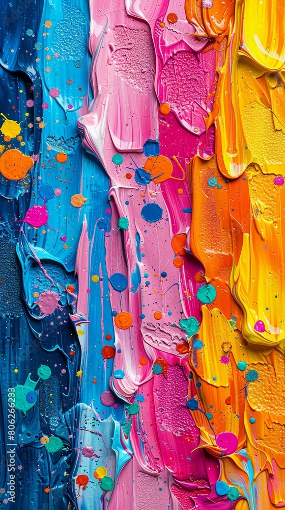 Naklejka premium Wallpaper art Explosions vibrant multicolored smoke create an otherworldly spectacle, smoke neon colorful swirling vibrant liquid colors twirling against inky darkness the background Generative Ai