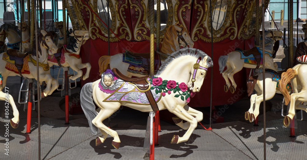 Vintage Carousel in the city park