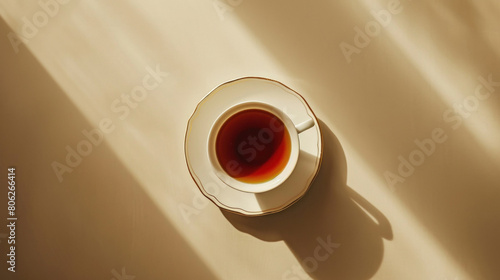 top view of tea and coffee cup