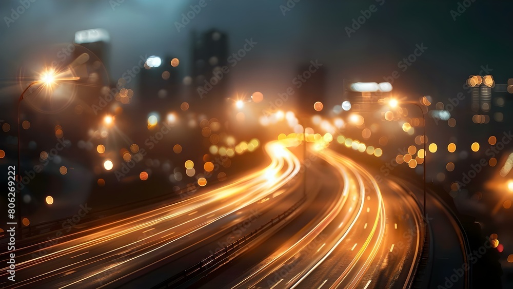 Smart streetlights use traffic patterns to automatically adjust lighting, enhancing safety and energy efficiency. Concept Smart Technology, Streetlights, Traffic Analysis, Safety, Energy Efficiency