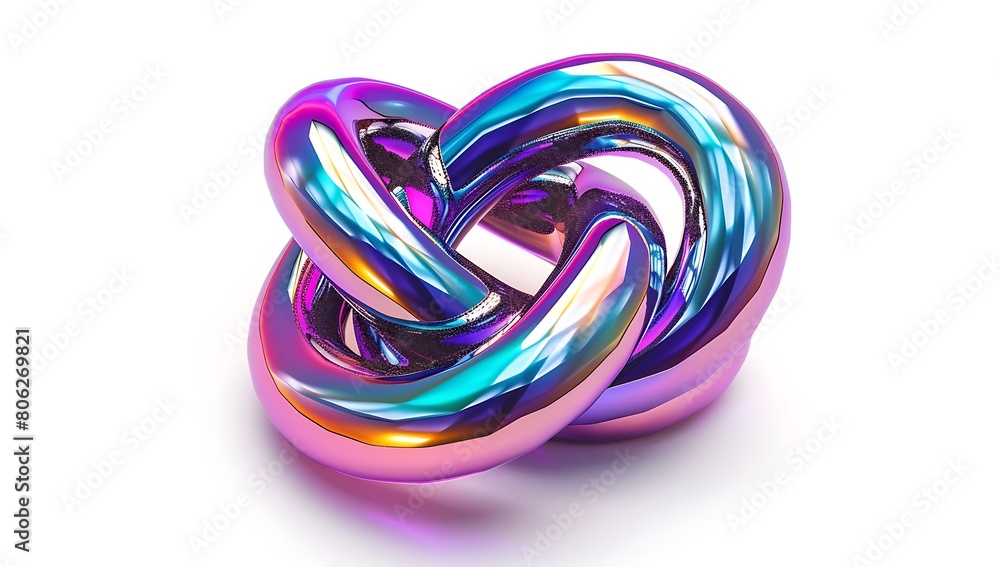A pair of twisted, intertwined, or braided objects that are shiny and glowing with a spectrum of colors, predominantly in hues of purple, blue, and pink. A pair of twisted, intertwined, or braided objects that are shiny and glowing with a spectrum of colors, predominantly in hues of purple, blue, and pink.