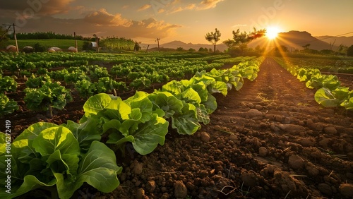 Sustainable Farming: Utilizing Crop Rotation and Natural Pest Control for Soil Health. Concept Crop Rotation, Natural Pest Control, Soil Health, Sustainable Farming, Beneficial Insects photo