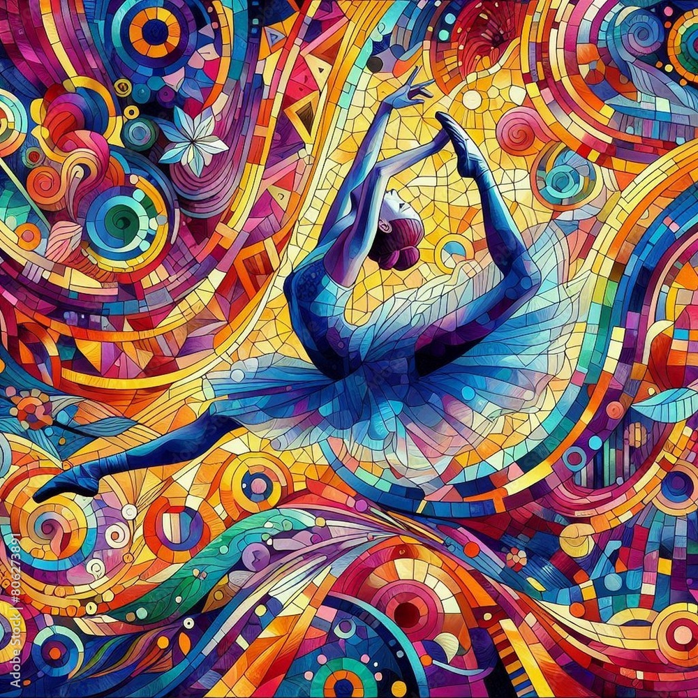 Fototapeta premium A colorful design with a dancer