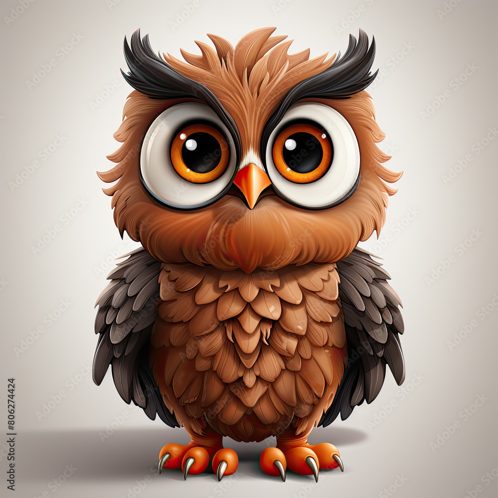 Fototapeta premium Watercolor Apollo owl, clipart Illustration, Generative Ai
