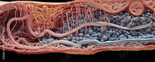 microscopic cross section of the seminiferous tubules photo