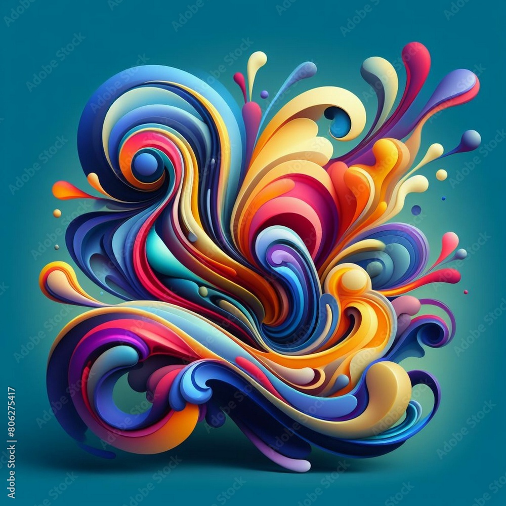 Fototapeta premium A colorful design with a dancer