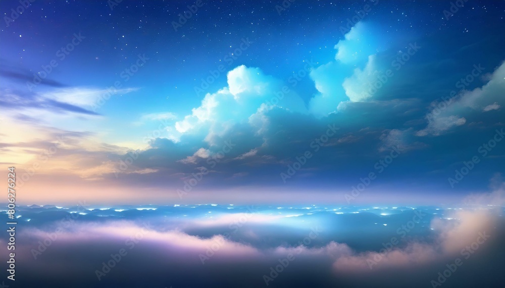 幻想的な青空と雲の風景