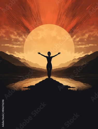 Yoga Pose Silhouette Embraces Dawn s Beauty