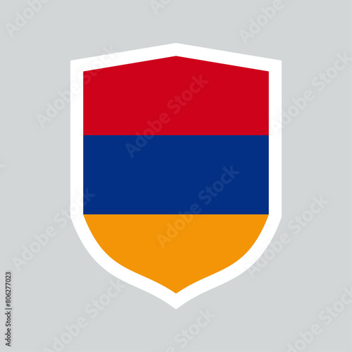 Armenia flag in Shield Shape Free Download Armenia flag in Shield Shape - GFXLoad
