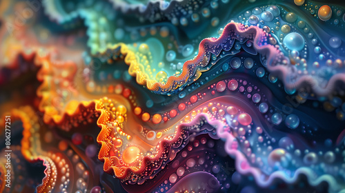 Organic abstract panorama wallpaper background