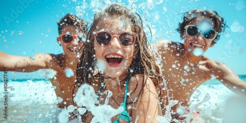 Wallpaper Mural Group of Children Playing in the Water Torontodigital.ca