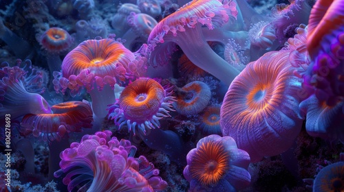 Glowing in the dark, the sea anemones are a beautiful sight to behold. These fascinating creatures are found in all oceans and come in a variety of colors and shapes.