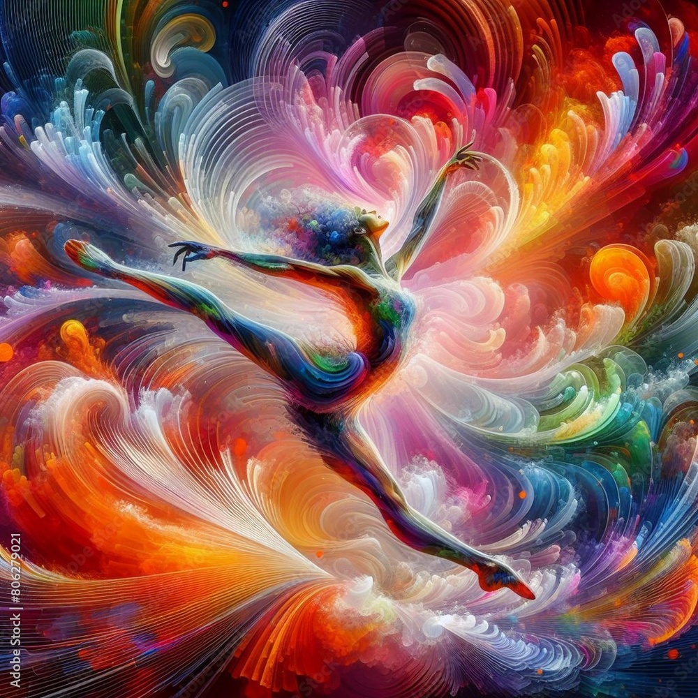 Fototapeta premium A colorful design with a dancer