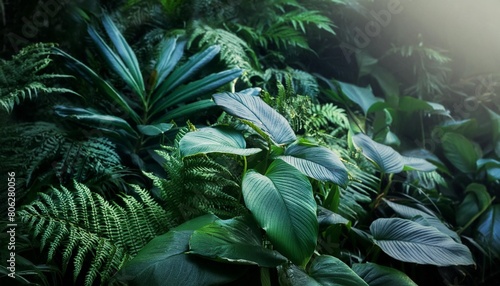 ai generated ai generative notanical herbal exotic tropical plants herbs flowers botanical foliage background nature jungle lanfscape graphic art