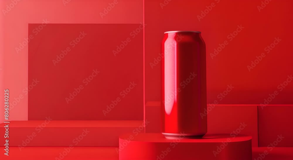 Soda can product mockup. beverage product with empty bottle area for brand logo. the can lies on the podium. Mock-up, mockup concept for fresh beverage products Soda can product mockup. beverage product with empty bottle area for brand logo. the can lies on the podium. Mock-up, mockup concept for fresh beverage products