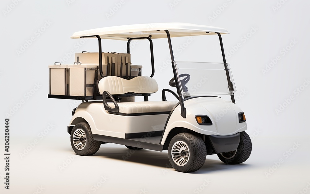 White Background Golf Cart Cooler