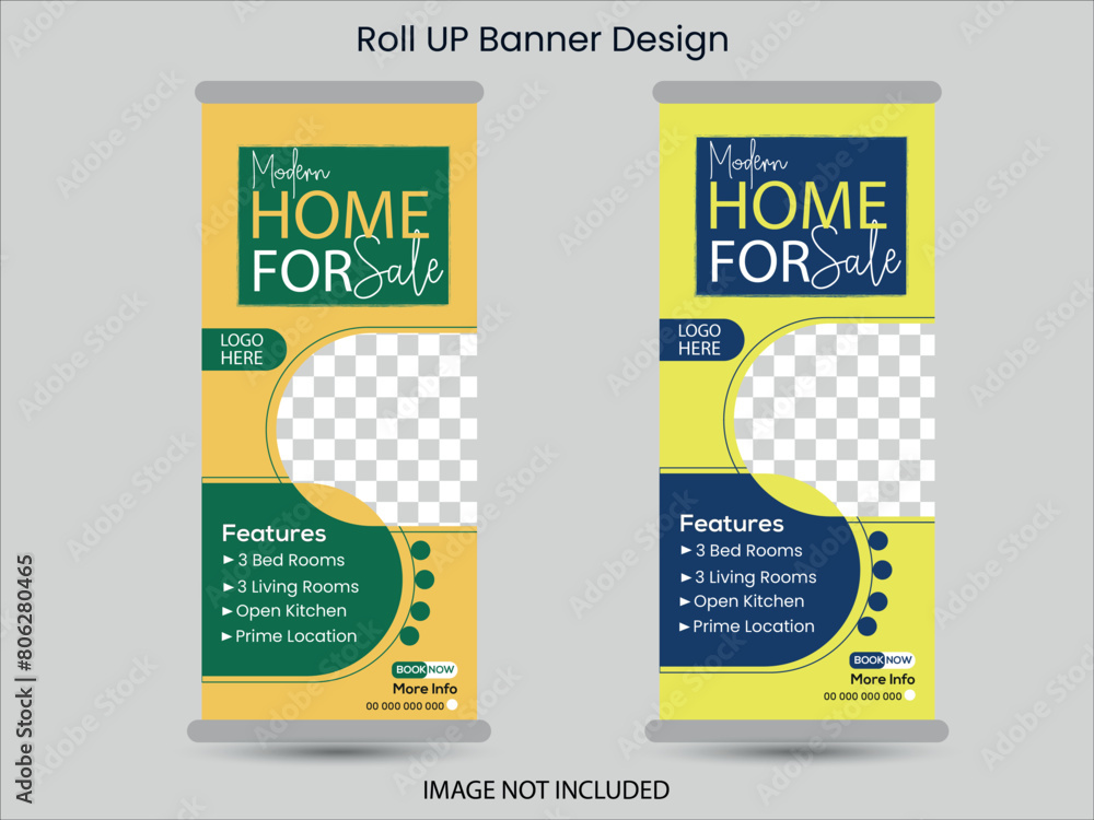 Fototapeta premium Real state roll up banner design template