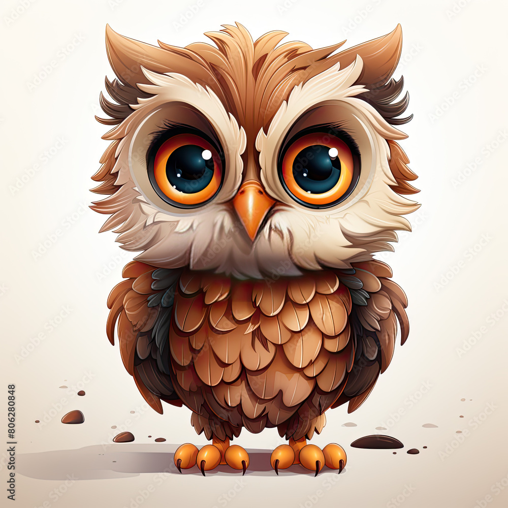 Watercolor Celeste owl, clipart Illustration, Generative Ai Watercolor Celeste owl, clipart Illustration, Generative Ai