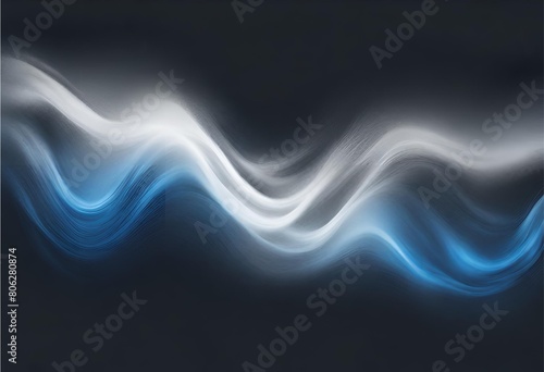 Fondo oscuro con luces blancas y azules en forma de olas photo