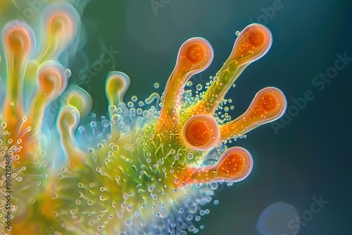 3D rendered macro view of bacillus bacteria with emphasis on texture and form, highlighting the intricacies of bacterial life