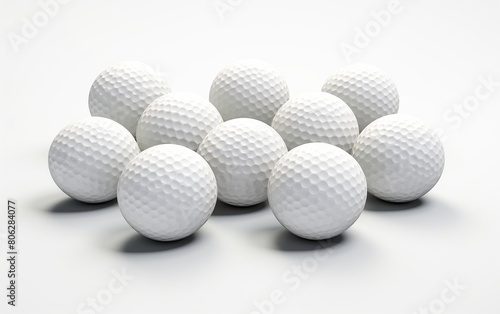 Golf Balls against Pure White