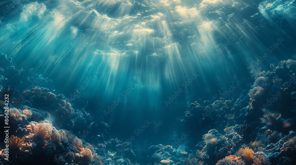 underwater view of a coral reef