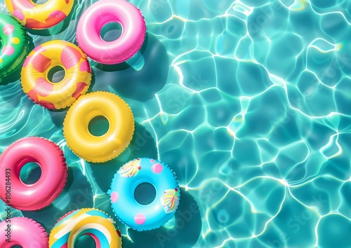 Pool Swim Party Invitation Invite Card Celebration Background Image Wallpaper 5x7	
