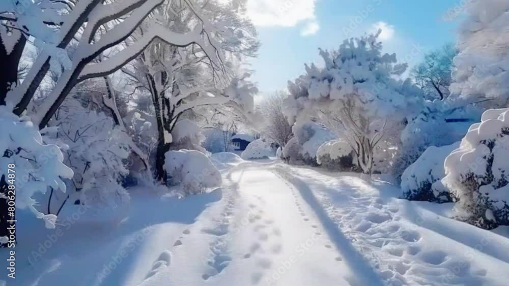 A panoramic view of a snowy mountain winter landscape with snow, Christmas Background 4k High-Quality animation video A panoramic view of a snowy mountain winter landscape with snow, Christmas Background 4k High-Quality animation video