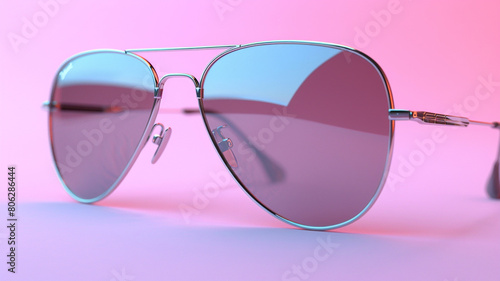 Sunglasses on pastel pink background. summer concept. 3d rendering.