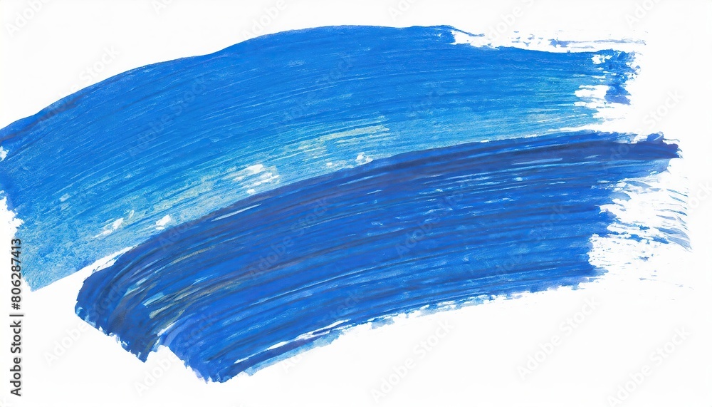 watercolor brush strokes, abstract background, hand painted stroke of blue paint brush isolated on white background