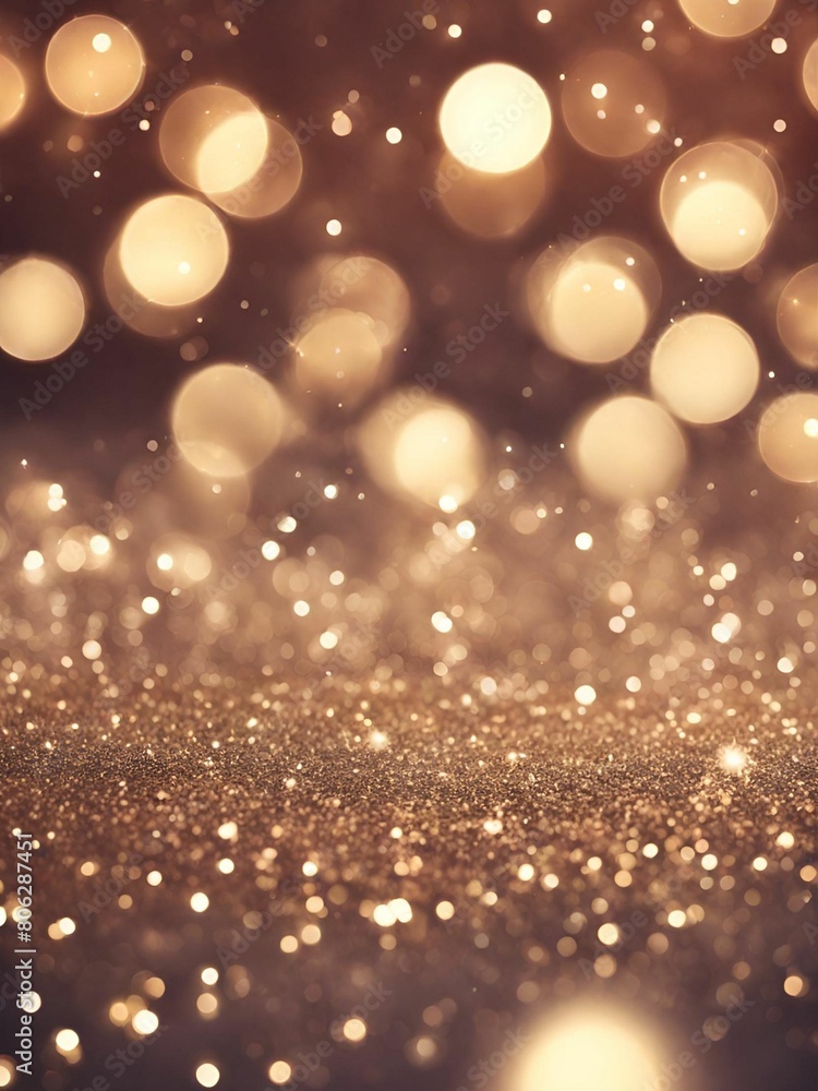 Abstract Christmas golden lights background