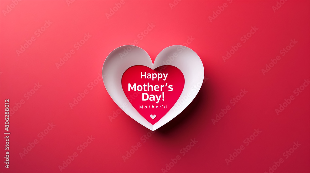 Heart concept mother's day text card colorful background vector illustration