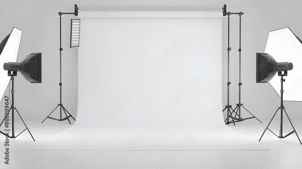 Photo studio in light colors. white background. space for design text. Photo studio in light colors. white background. space for design text.