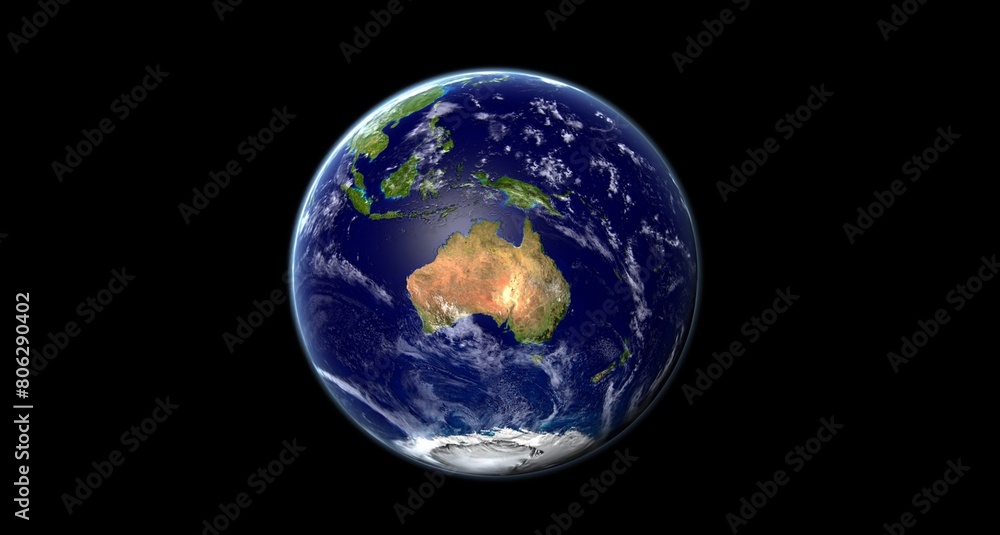Image of planet earth as seen from space with the Australian continent in the center. Image of planet earth as seen from space with the Australian continent in the center.