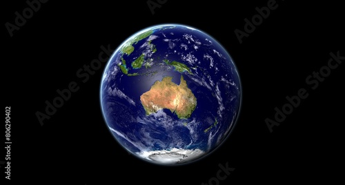 Fototapeta Naklejka Na Ścianę i Meble -  Image of planet earth as seen from space with the Australian continent in the center.