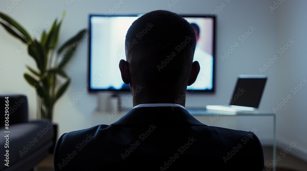 businessman looking at the office room, businessman back view businessman looking at the office room, businessman back view