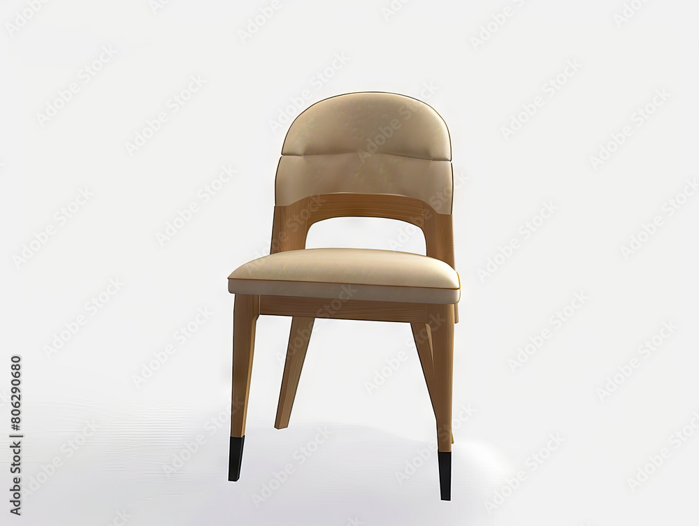 A chair with a beige seat and back. A chair with a beige seat and back.