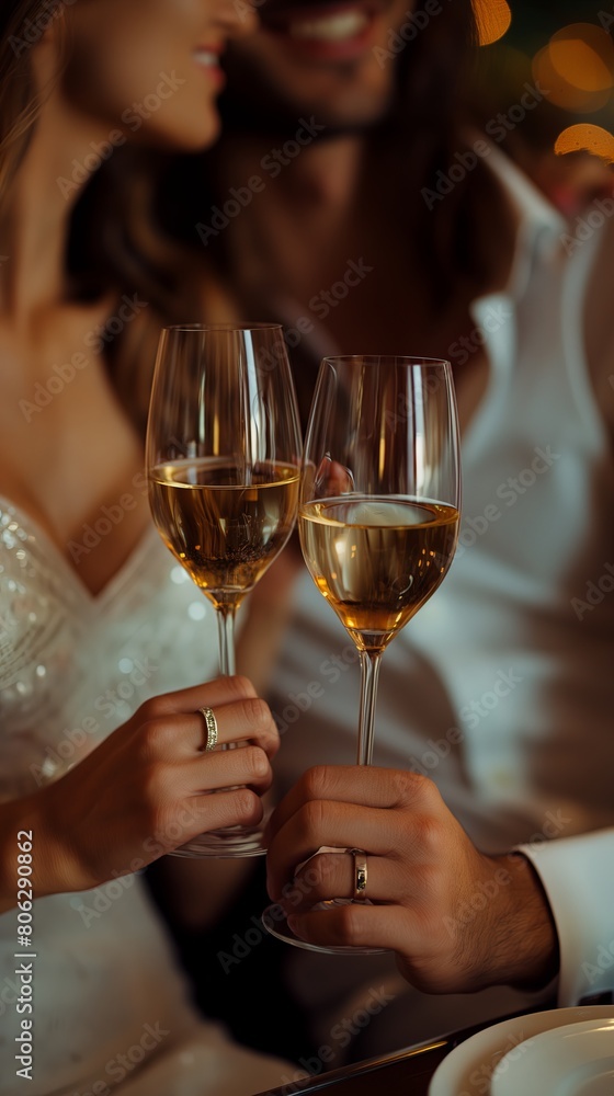 Elegant Champagne Toast in Romantic Candlelit Ambiance