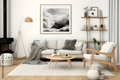 clean white beautiful interior livingroom with couch designer style