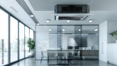 Mechanical Heat Recovery Ventilation System  Enhancing Modern Indoor Air Quality with Ceiling Mounting. Concept Ventilation Systems  Indoor Air Quality  Heat Recovery  Modern Technology