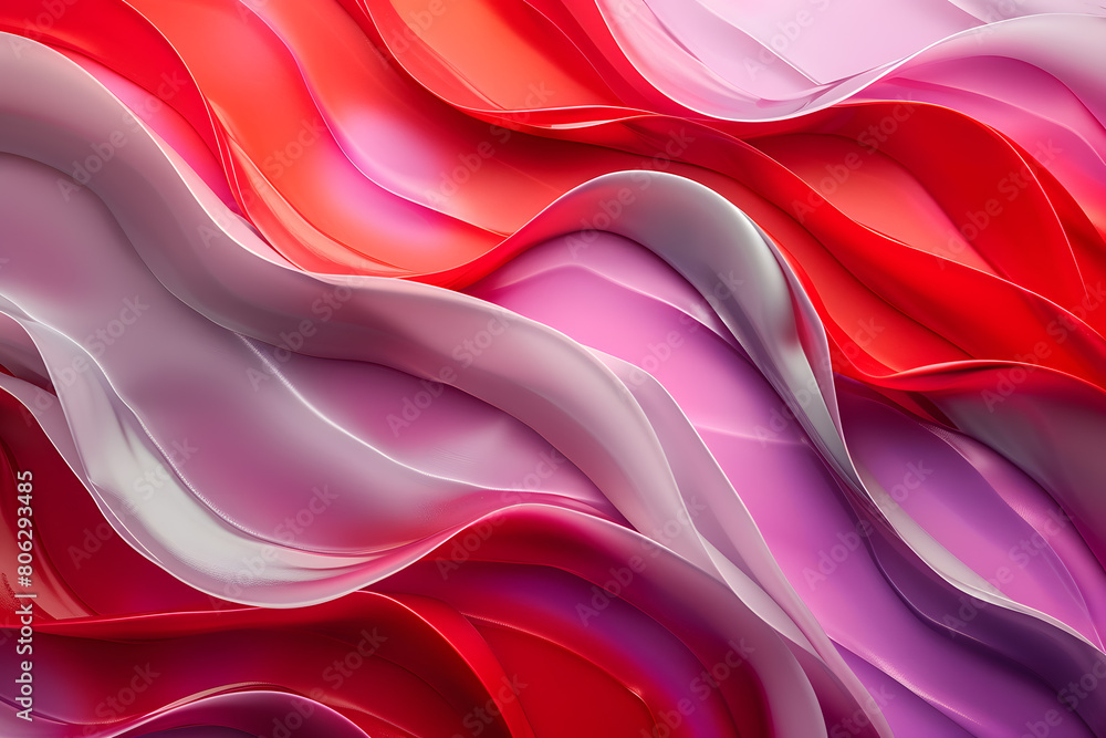 Vibrant Red and Pink Abstract Swirls