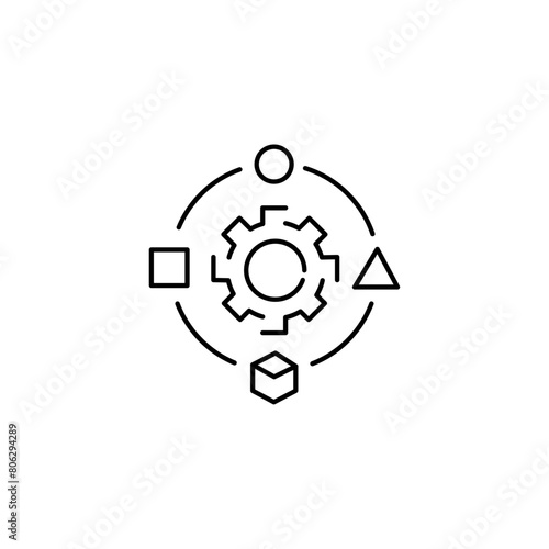 Material Synthesis Inverse Vector Icon Design