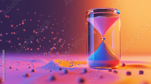 Colorful Hourglass on Vibrant Background Illustrates Time Passing