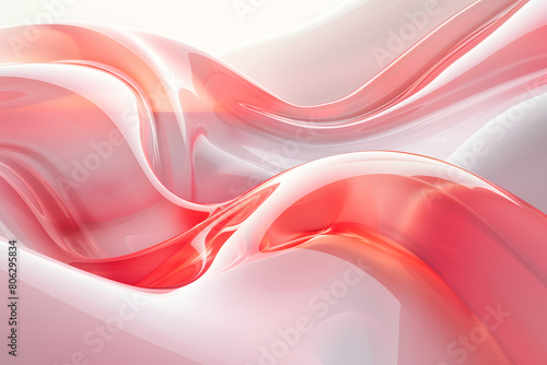 Ethereal Red and Pink Silk Waves Abstract Art