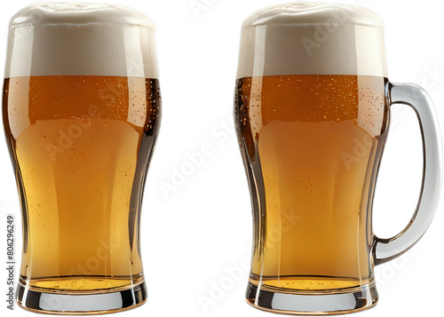 Wallpaper Mural Glass of fresh beer on white background png Torontodigital.ca