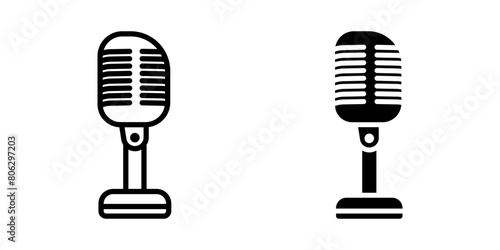 Microphone icon set. for mobile concept and web design. vector illustration